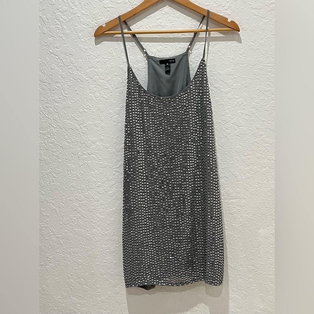 Aqua Wallis Sequin Slip Dress